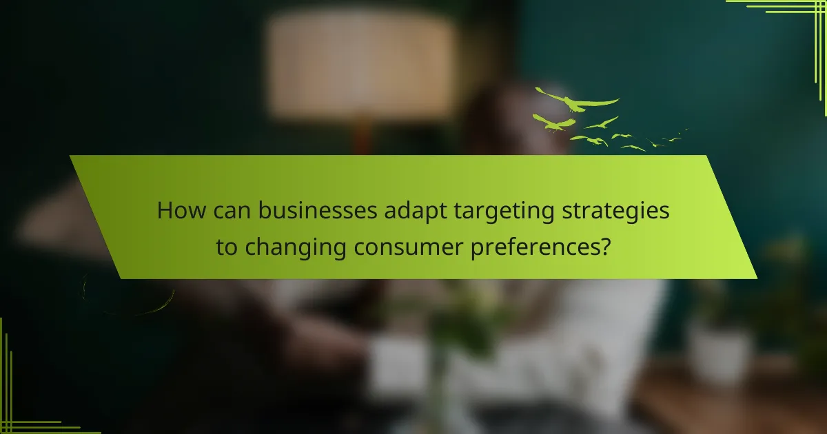 How can businesses adapt targeting strategies to changing consumer preferences?