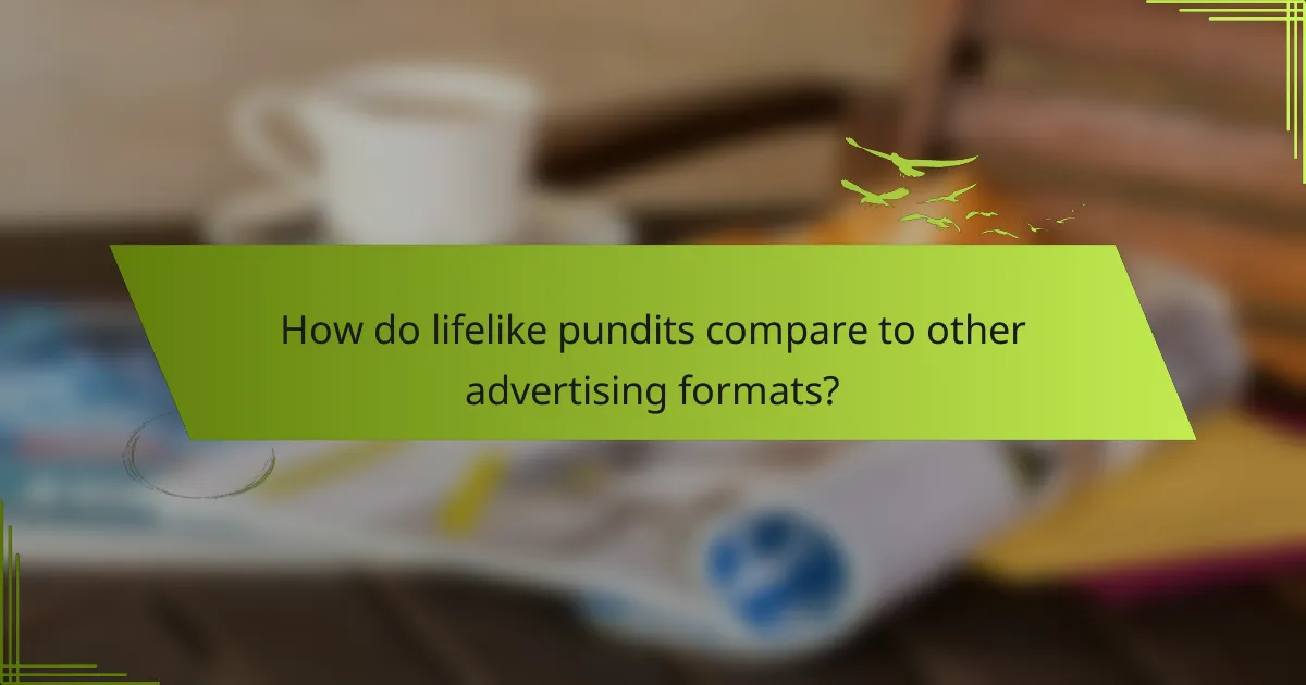 How do lifelike pundits compare to other advertising formats?
