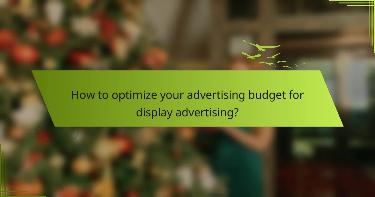 How to optimize your advertising budget for display advertising?