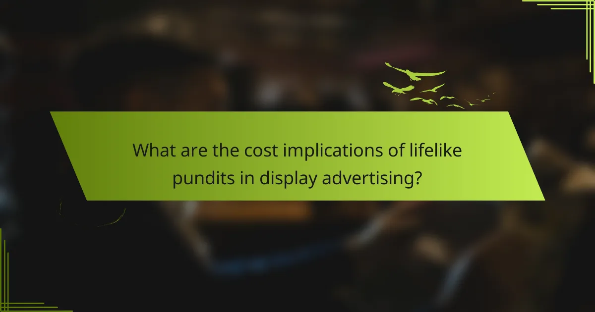 What are the cost implications of lifelike pundits in display advertising?