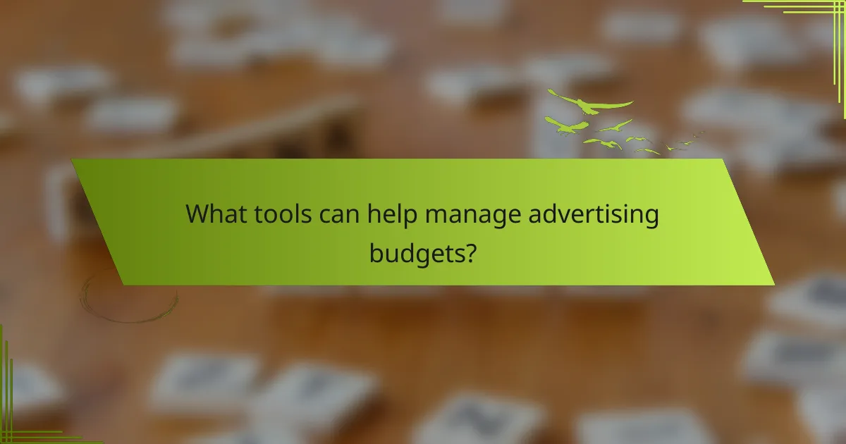 What tools can help manage advertising budgets?
