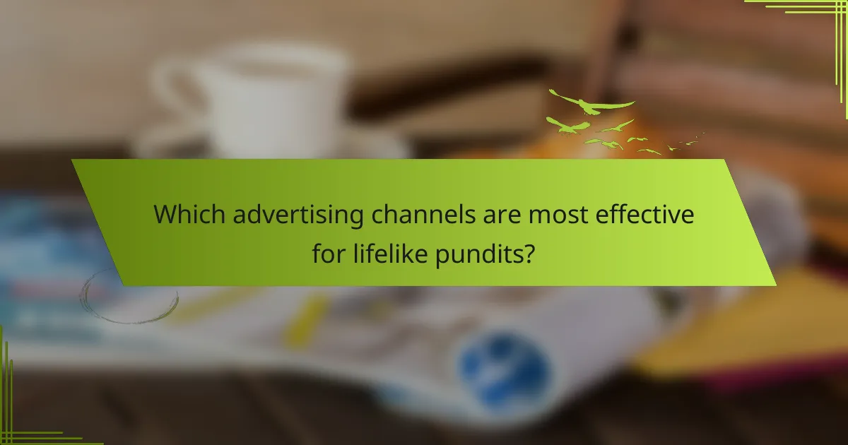 Which advertising channels are most effective for lifelike pundits?