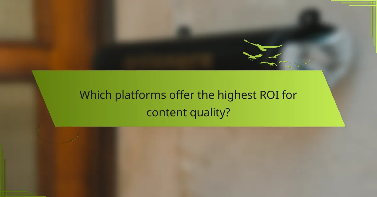 Which platforms offer the highest ROI for content quality?